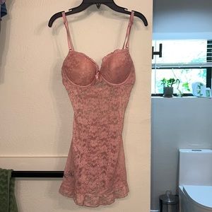 34B Pink Lingerie Full Cup Coverage with ruffle back & bows // soft pink!